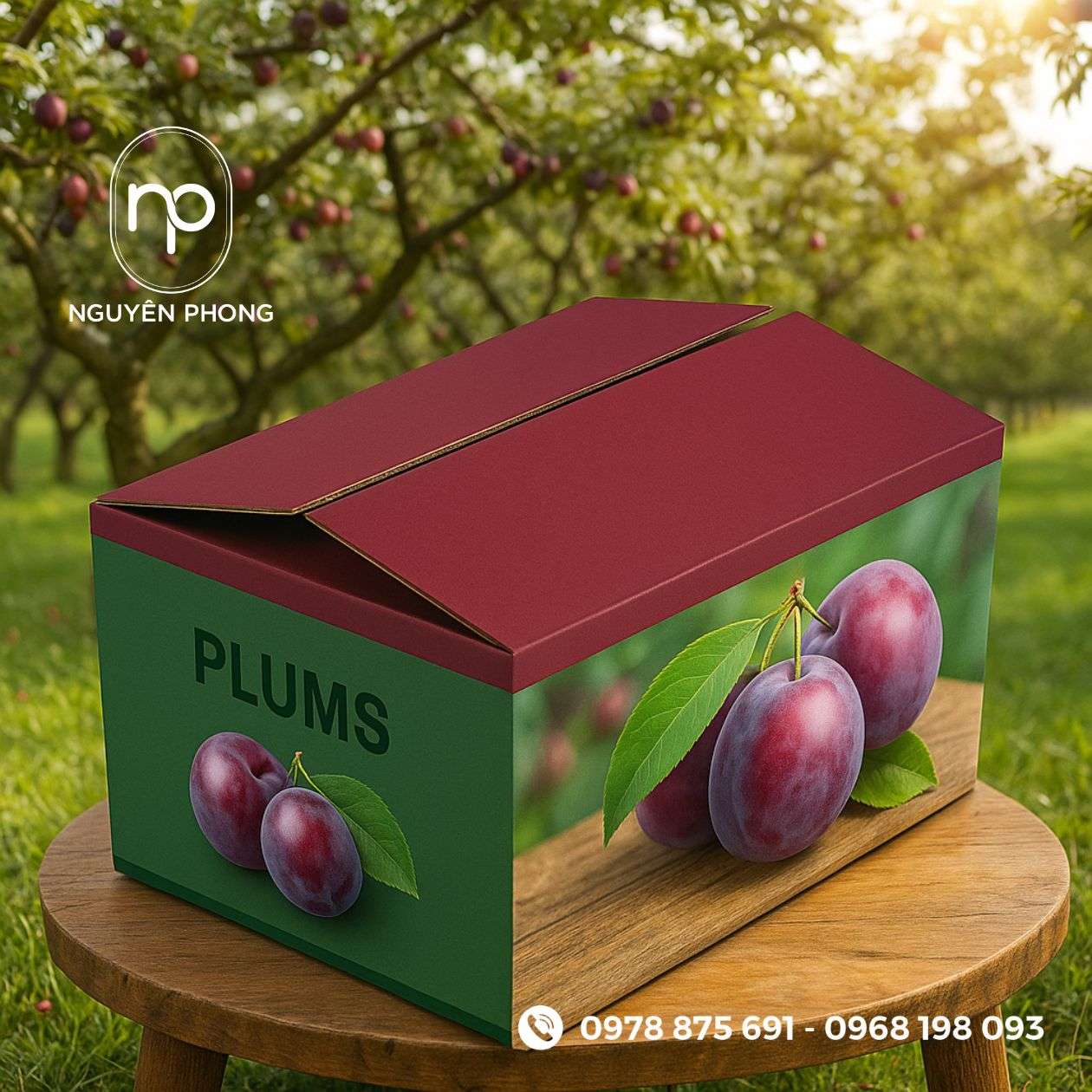 Mẫu thùng carton đựng mận